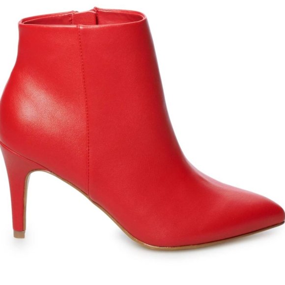 Apt. 9 Watch Women's High Heel Ankle Boots Red - Picture 2 of 5